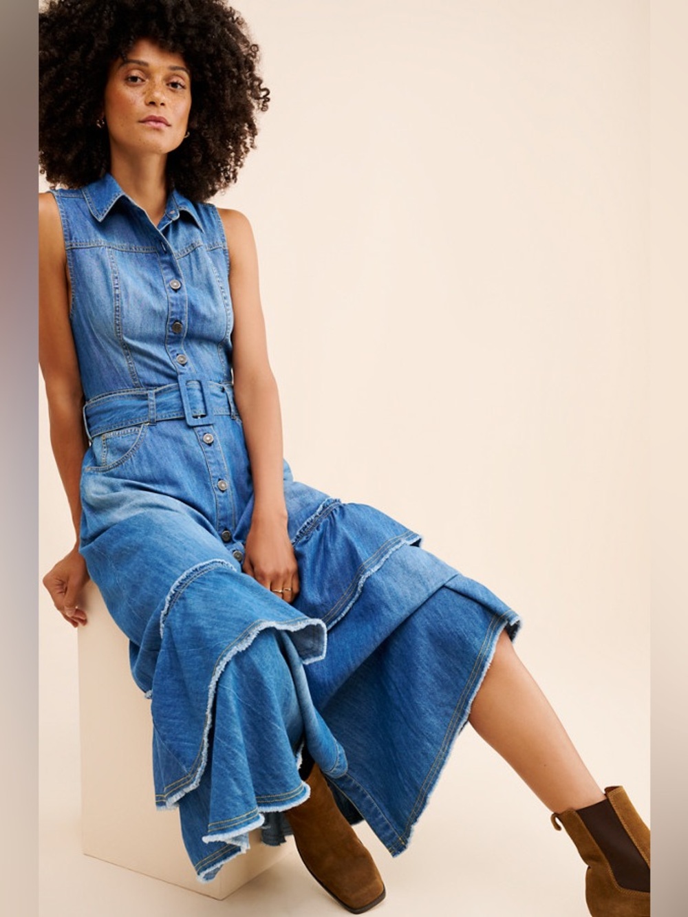 Free People Beau Maxi Denim Dress